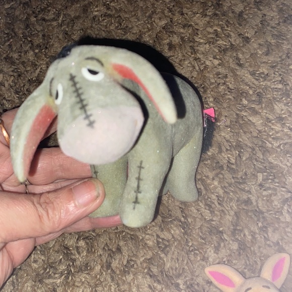 1960s Disney Pooh 5 Flocked Dolls 5" Tigger Piglet Owl Eeyore - Picture 4 of 6